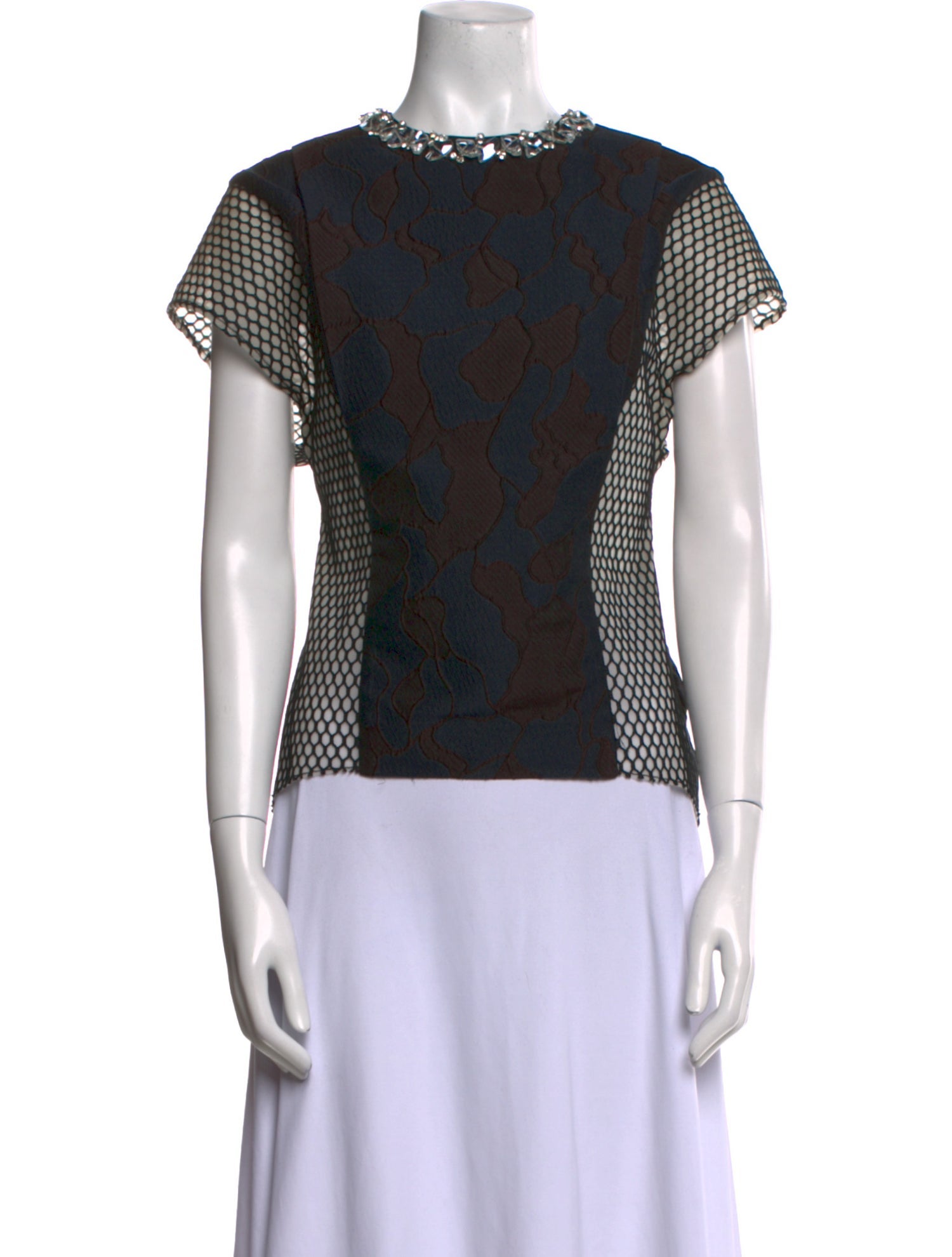 3.1 Phillip Lim Lace Pattern Crew Neck Top