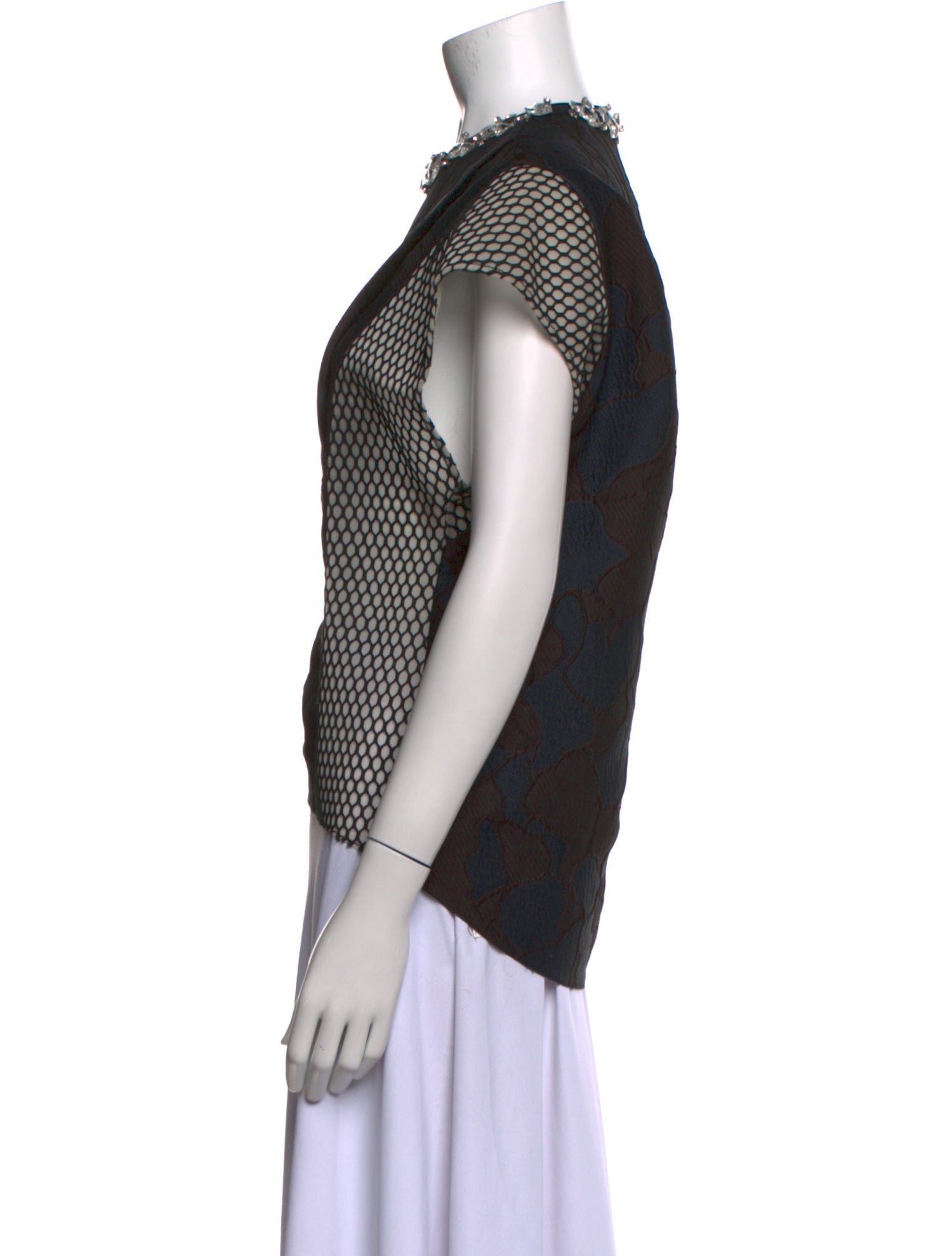 3.1 Phillip Lim Lace Pattern Crew Neck Top