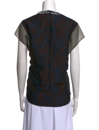 3.1 Phillip Lim Lace Pattern Crew Neck Top