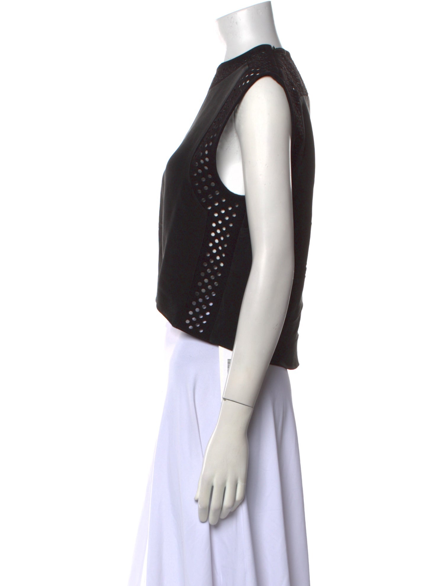 3.1 Phillip Lim Crew Neck Sleeveless Crop Top