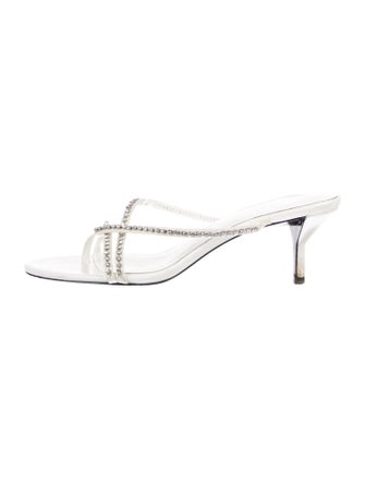 3.1 Phillip Lim Leather Crystal Embellishments Slides