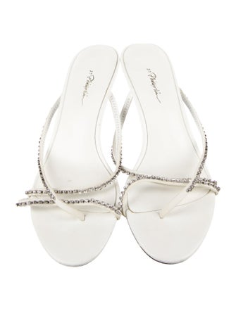 3.1 Phillip Lim Leather Crystal Embellishments Slides
