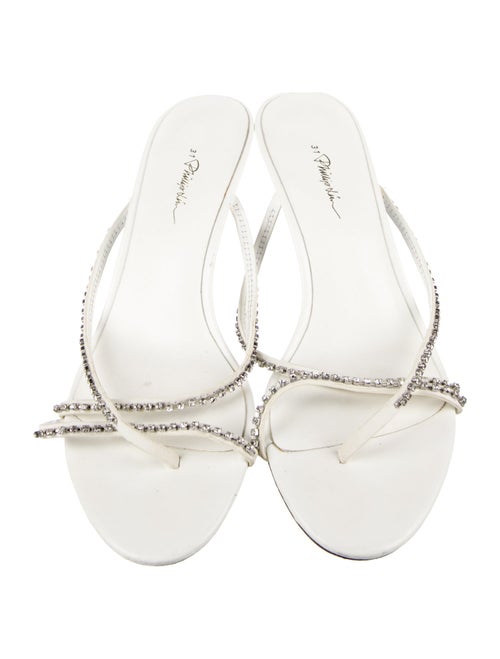 3.1 Phillip Lim Leather Crystal Embellishments Slides