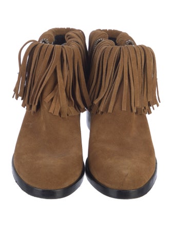 3.1 Phillip Lim Suede Fringe Trim Accent Western Boots