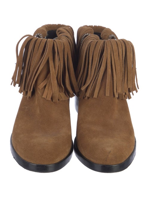 3.1 Phillip Lim Suede Fringe Trim Accent Western Boots