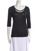 3.1 Phillip Lim Scoop Neck Three-Quarter Sleeve T-Shirt