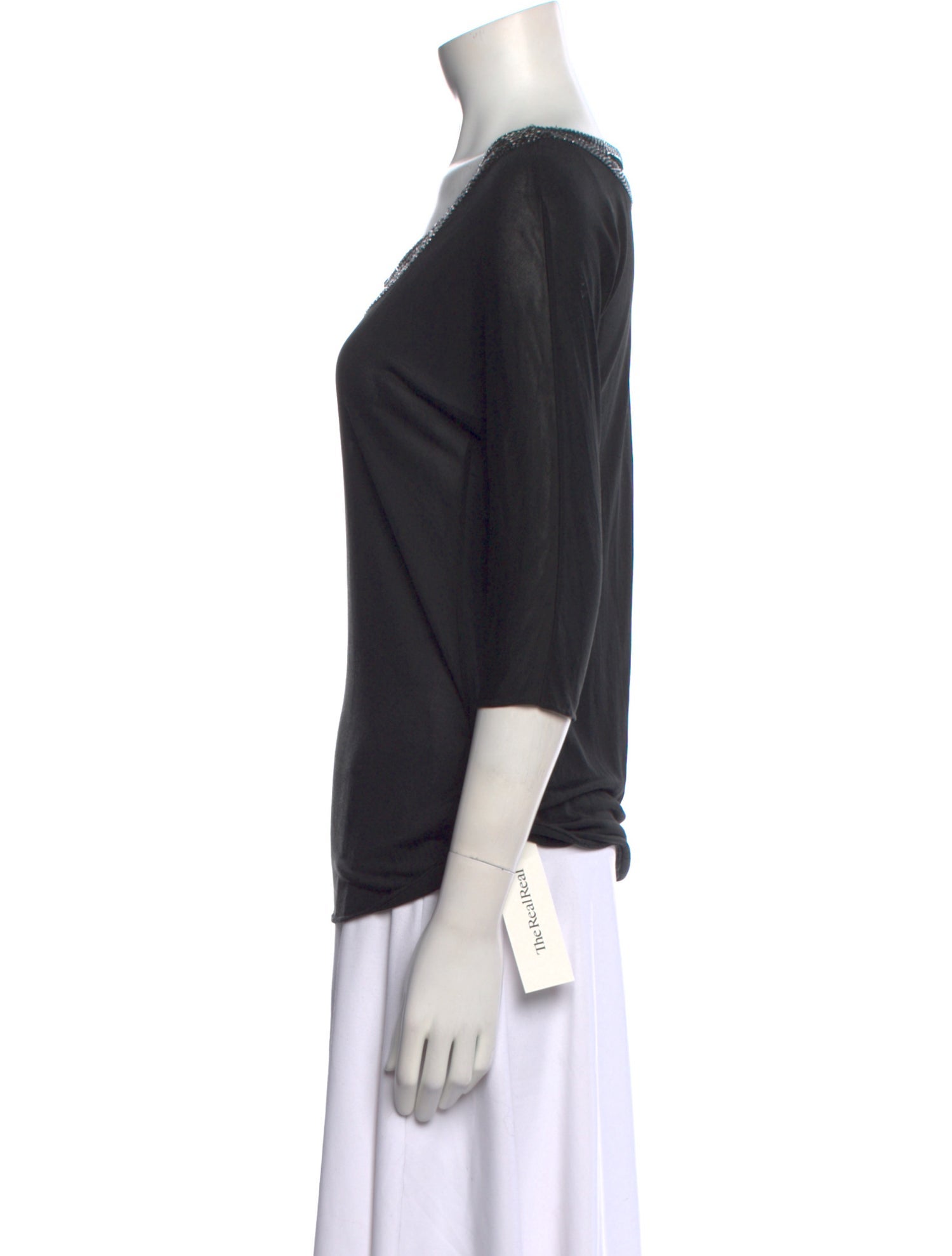 3.1 Phillip Lim Scoop Neck Three-Quarter Sleeve T-Shirt