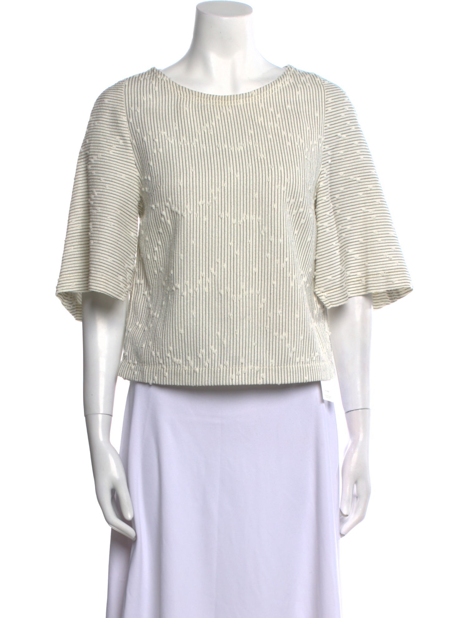 3.1 Phillip Lim Striped Bateau Neckline Crop Top