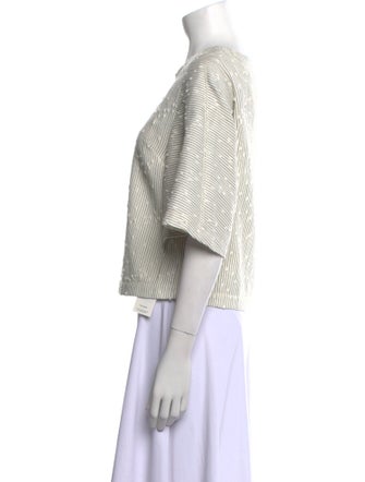 3.1 Phillip Lim Striped Bateau Neckline Crop Top