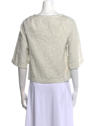 3.1 Phillip Lim Striped Bateau Neckline Crop Top