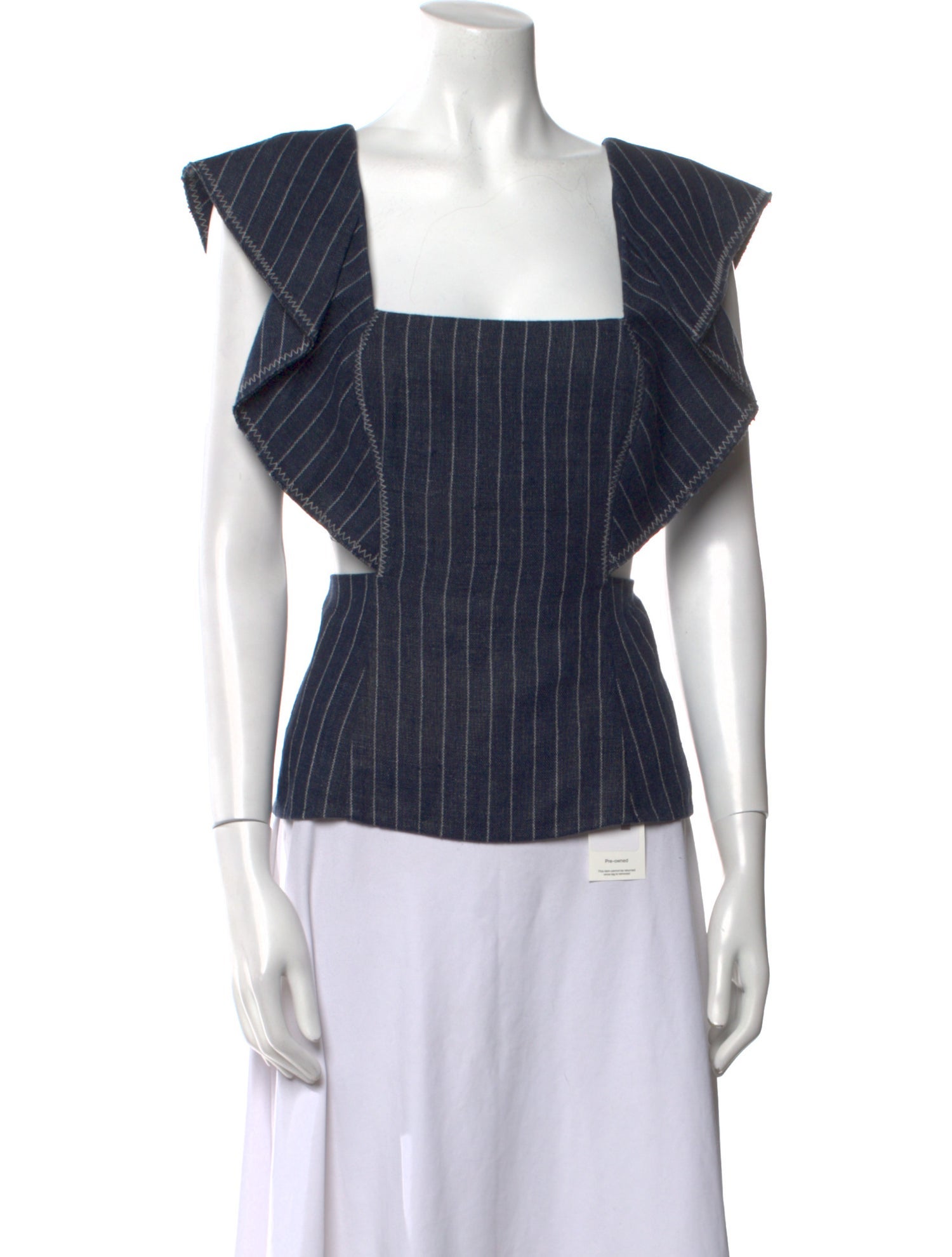 3.1 Phillip Lim Linen Plaid Print Crop Top