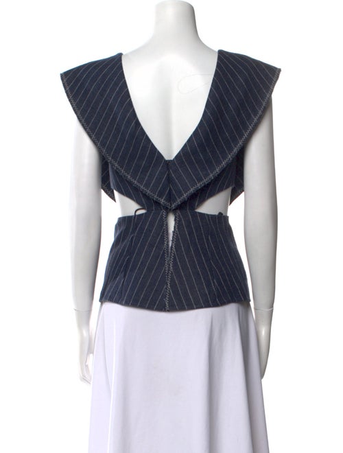 3.1 Phillip Lim Linen Plaid Print Crop Top