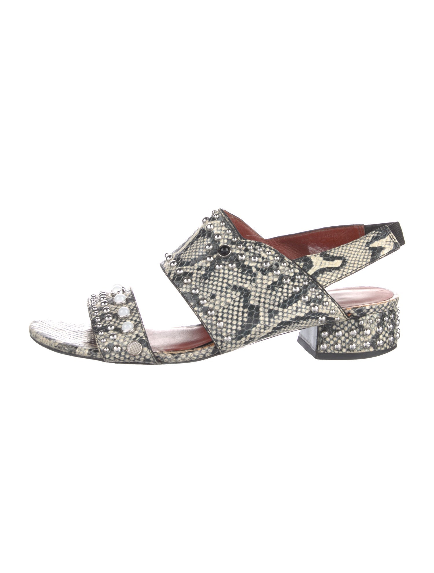 3.1 Phillip Lim Snakeskin Animal Print Slingback Sandals