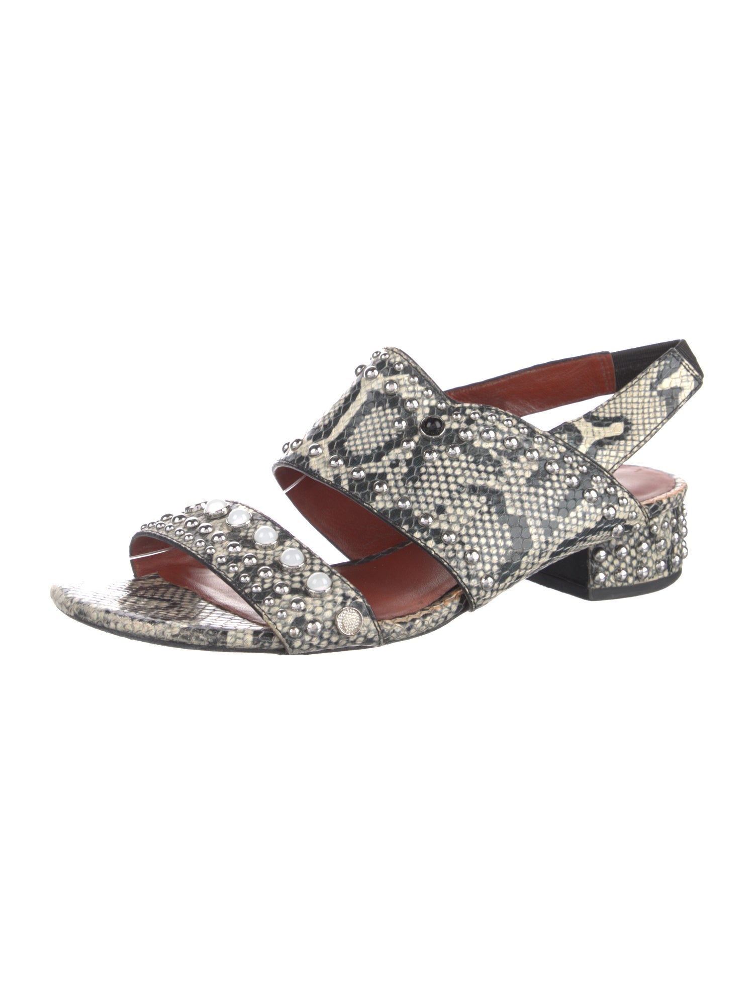 3.1 Phillip Lim Snakeskin Animal Print Slingback Sandals