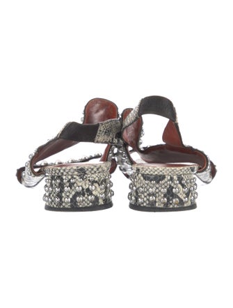 3.1 Phillip Lim Snakeskin Animal Print Slingback Sandals