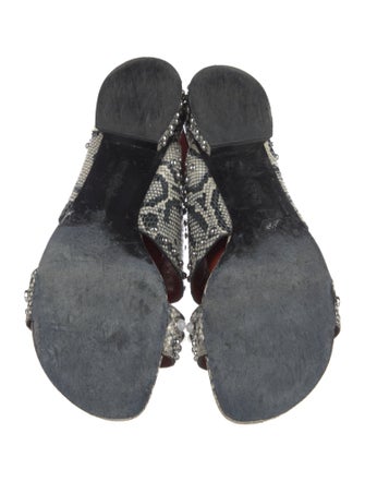 3.1 Phillip Lim Snakeskin Animal Print Slingback Sandals