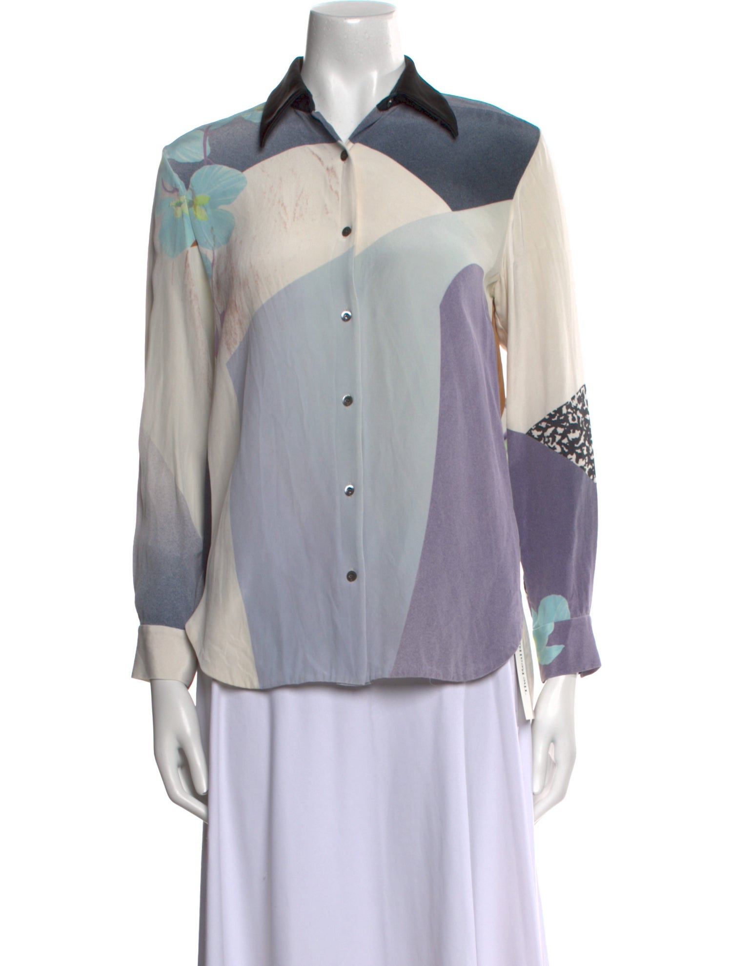 3.1 Phillip Lim Silk Printed Button-Up Top