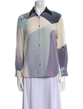3.1 Phillip Lim Silk Printed Button-Up Top