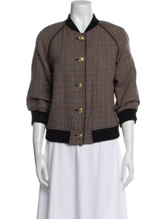 3.1 Phillip Lim Wool Plaid Print Bomber Jacket