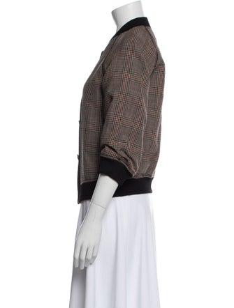 3.1 Phillip Lim Wool Plaid Print Bomber Jacket