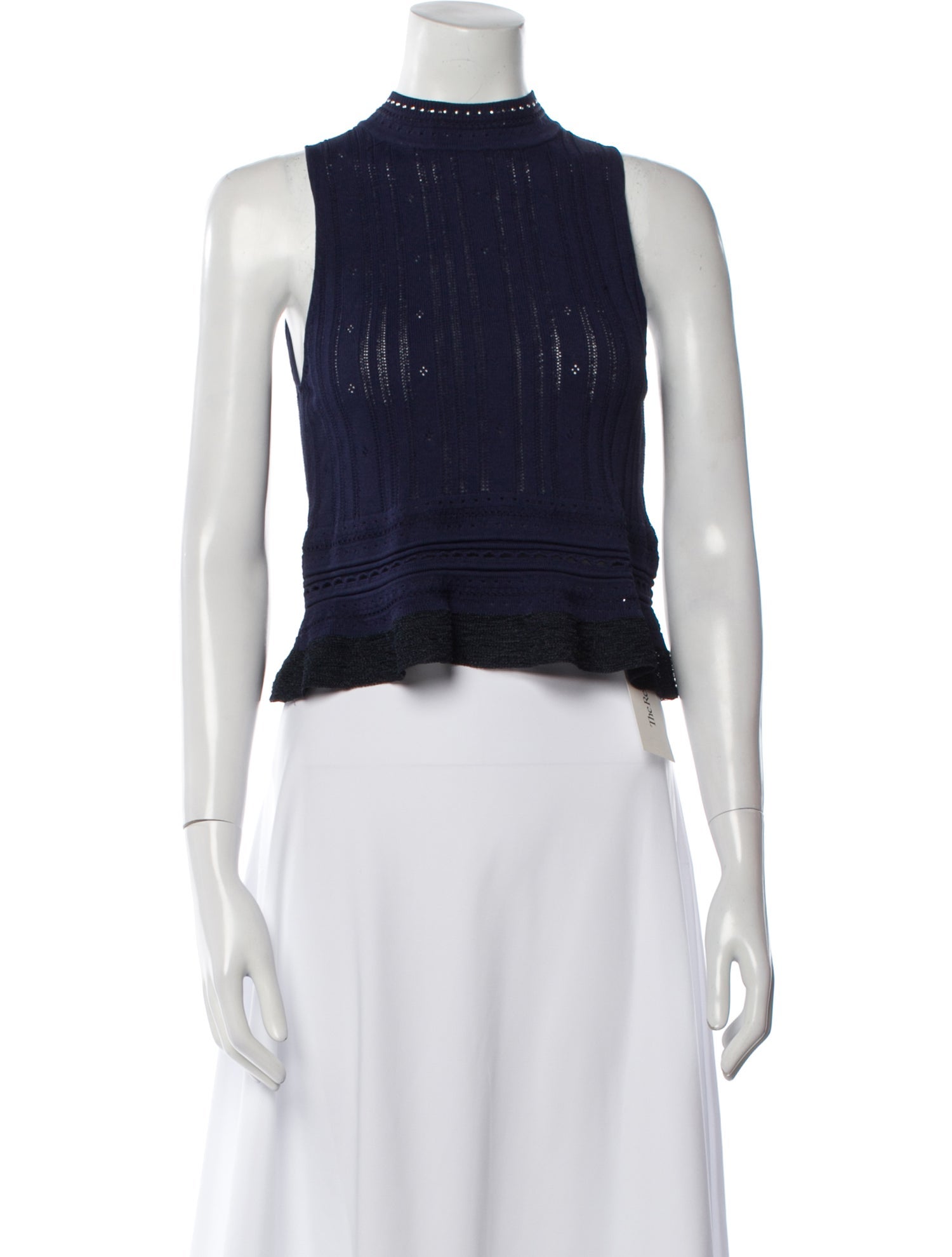3.1 Phillip Lim Mock Neck Sleeveless Crop Top