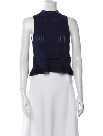 3.1 Phillip Lim Mock Neck Sleeveless Crop Top
