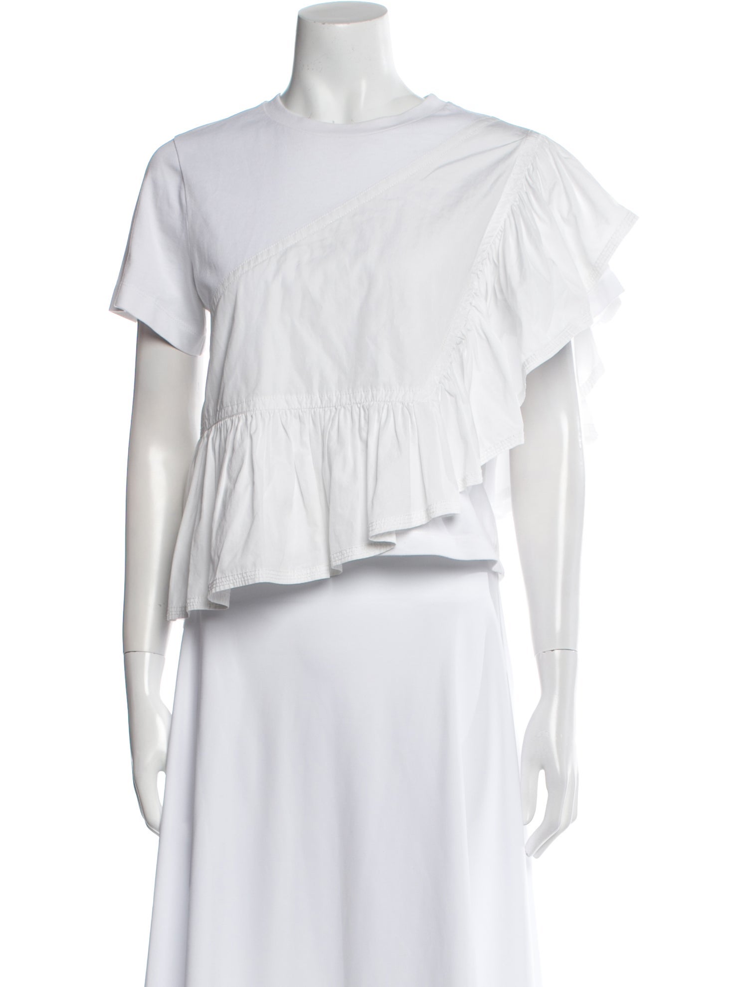 3.1 Phillip Lim One-Shoulder Short Sleeve Crop Top