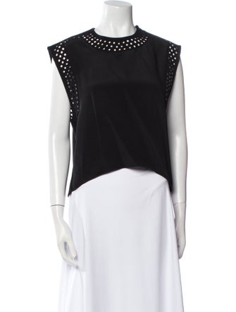 3.1 Phillip Lim Silk Crew Neck Crop Top