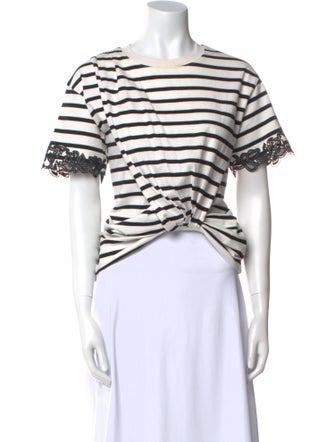 3.1 Phillip Lim Striped Crew Neck Crop Top
