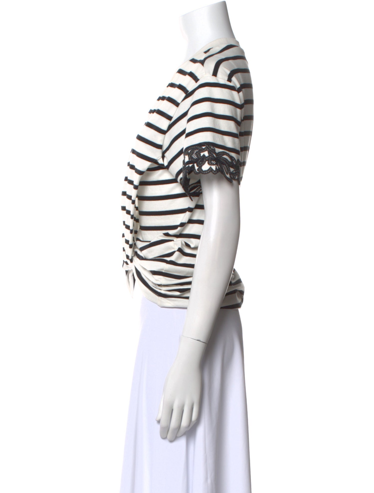 3.1 Phillip Lim Striped Crew Neck Crop Top
