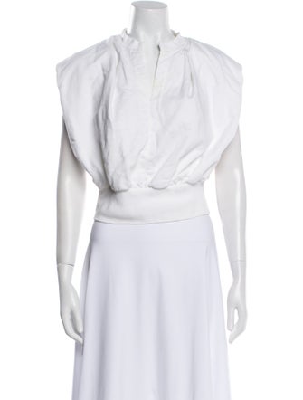 3.1 Phillip Lim V-Neck Short Sleeve Crop Top