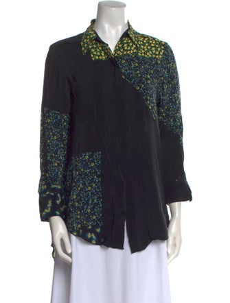 3.1 Phillip Lim Silk Floral Print Button-Up Top
