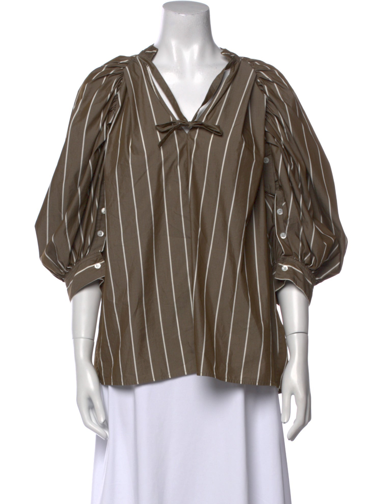3.1 Phillip Lim Striped V-Neck Blouse