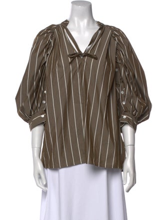 3.1 Phillip Lim Striped V-Neck Blouse