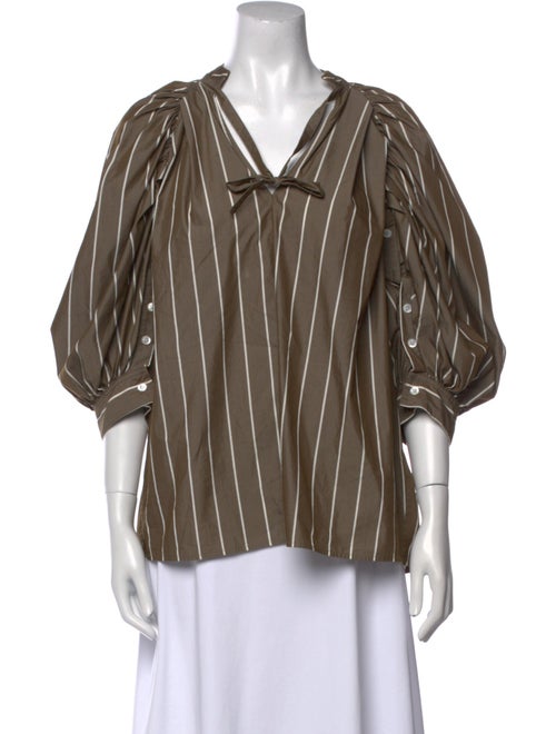 3.1 Phillip Lim Striped V-Neck Blouse
