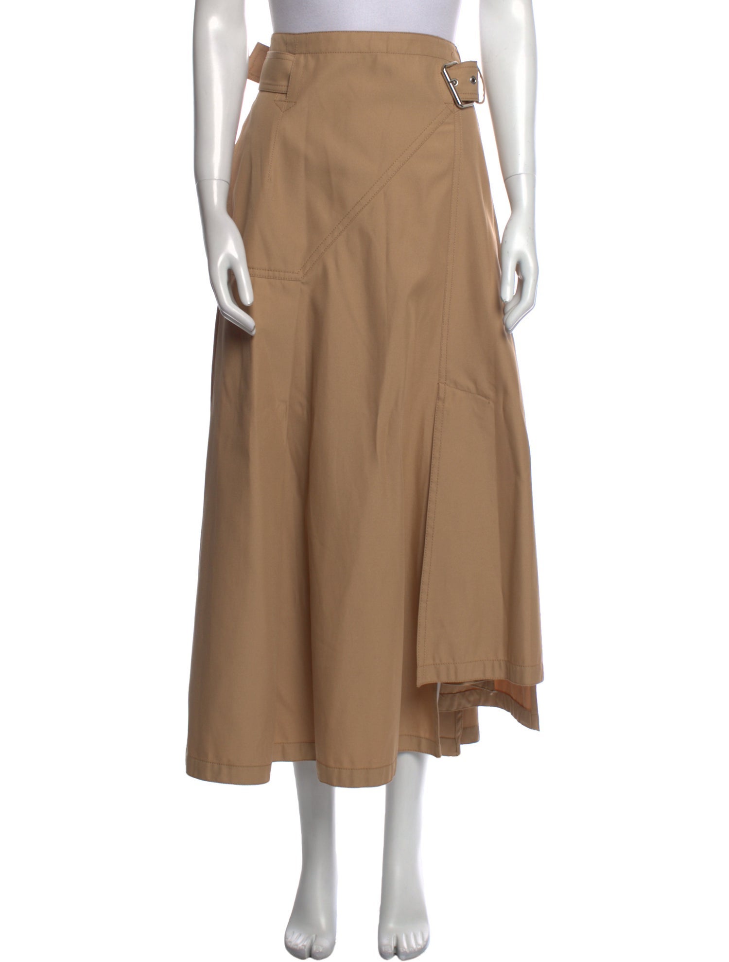 3.1 Phillip Lim Pleated Accents Midi Length Skirt