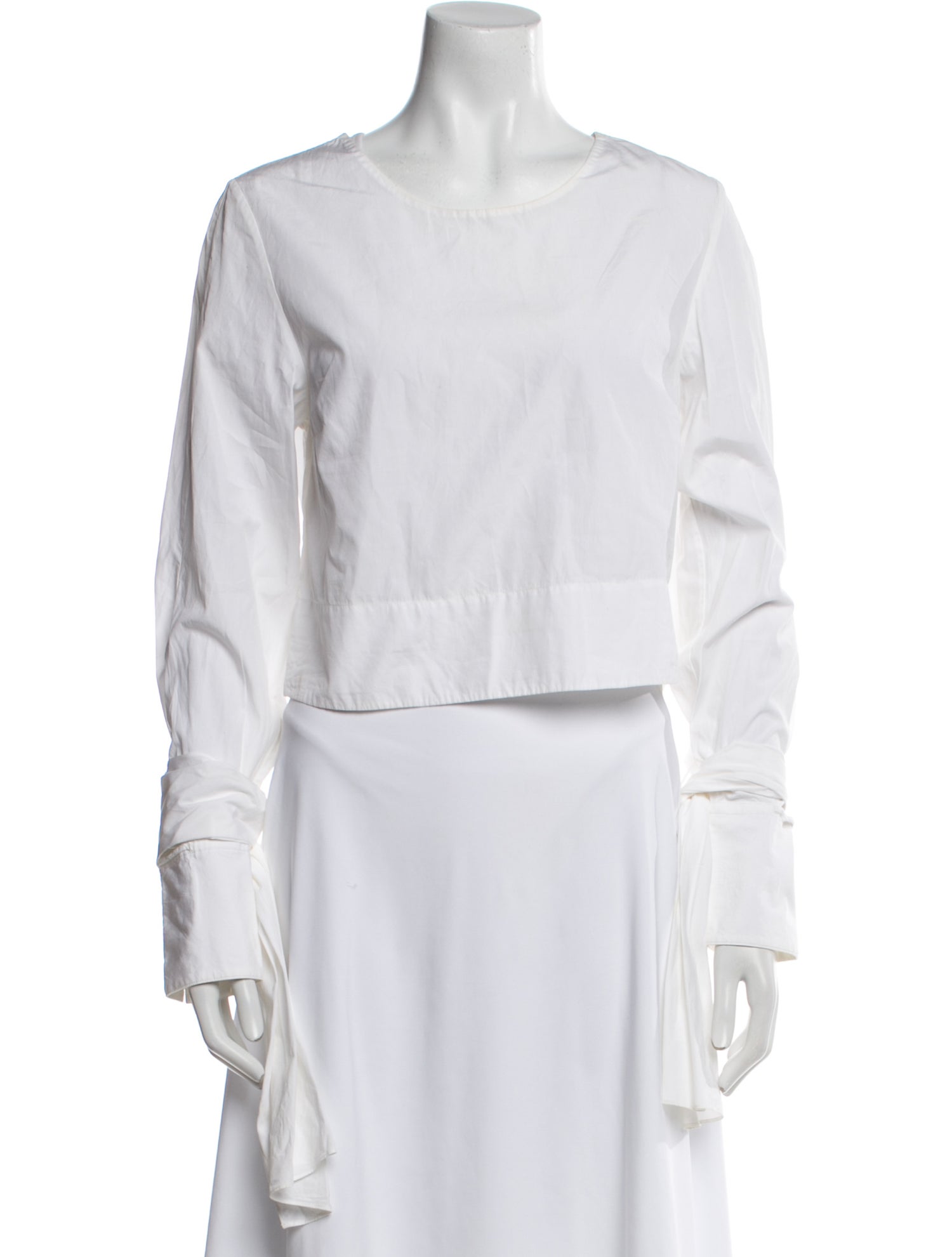 3.1 Phillip Lim Scoop Neck Long Sleeve Crop Top