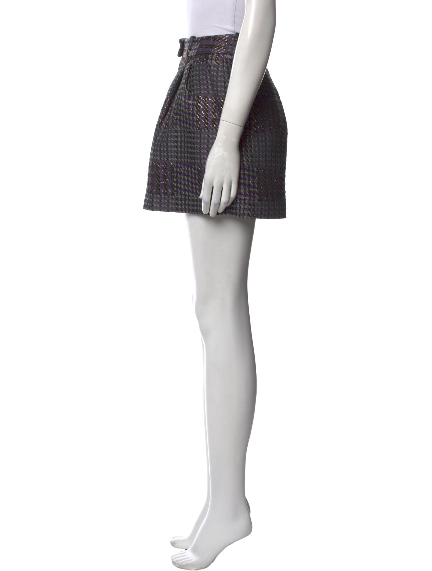 3.1 Phillip Lim Plaid Print Mini Shorts