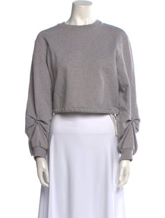 3.1 Phillip Lim Crew Neck Long Sleeve Crop Top