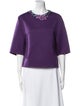 3.1 Phillip Lim Crew Neck Three-Quarter Sleeve Crop Top