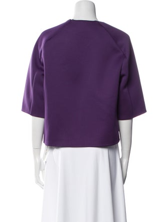3.1 Phillip Lim Crew Neck Three-Quarter Sleeve Crop Top
