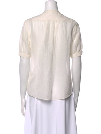 3.1 Phillip Lim Crew Neck Short Sleeve Button-Up Top