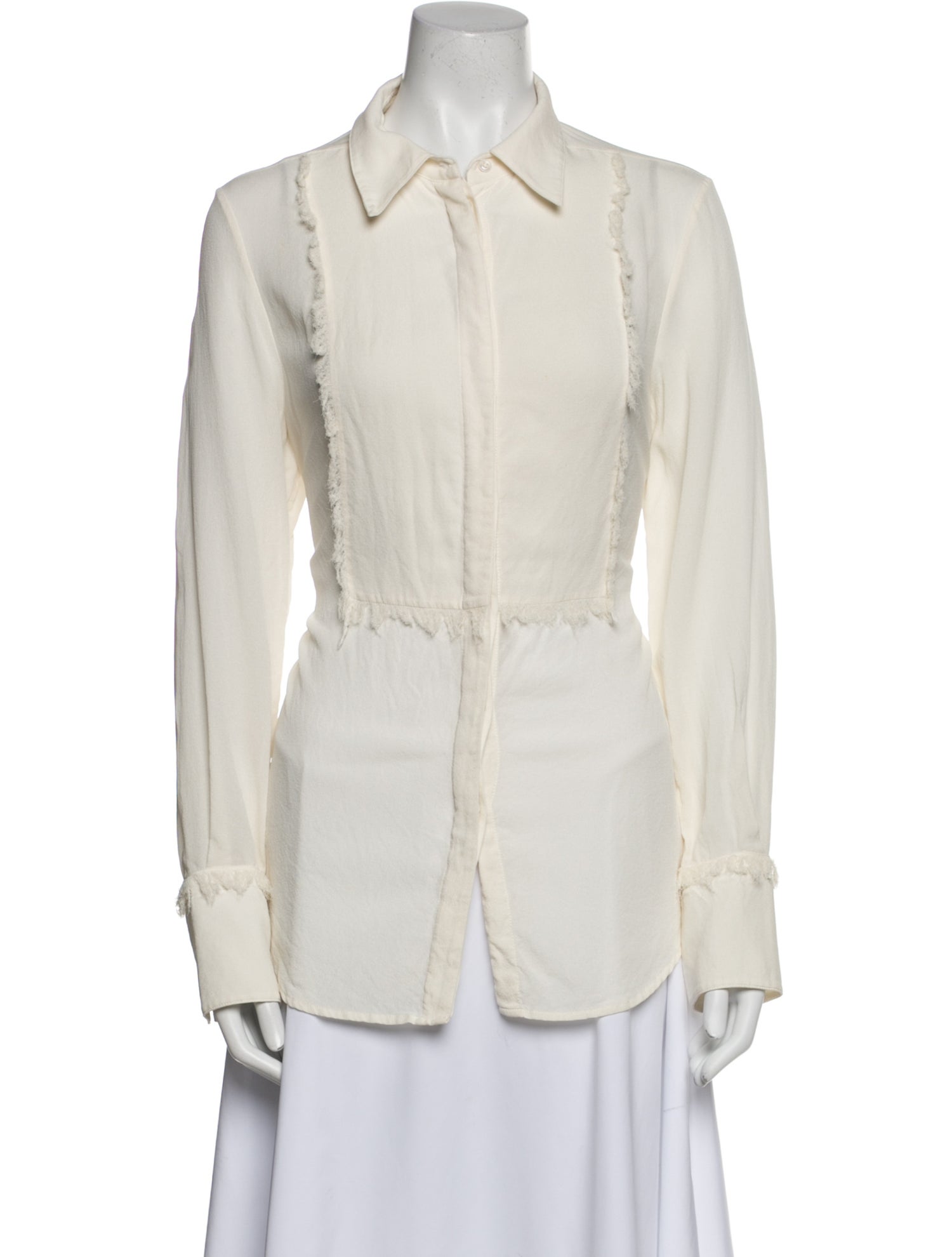 3.1 Phillip Lim Silk Long Sleeve Button-Up Top