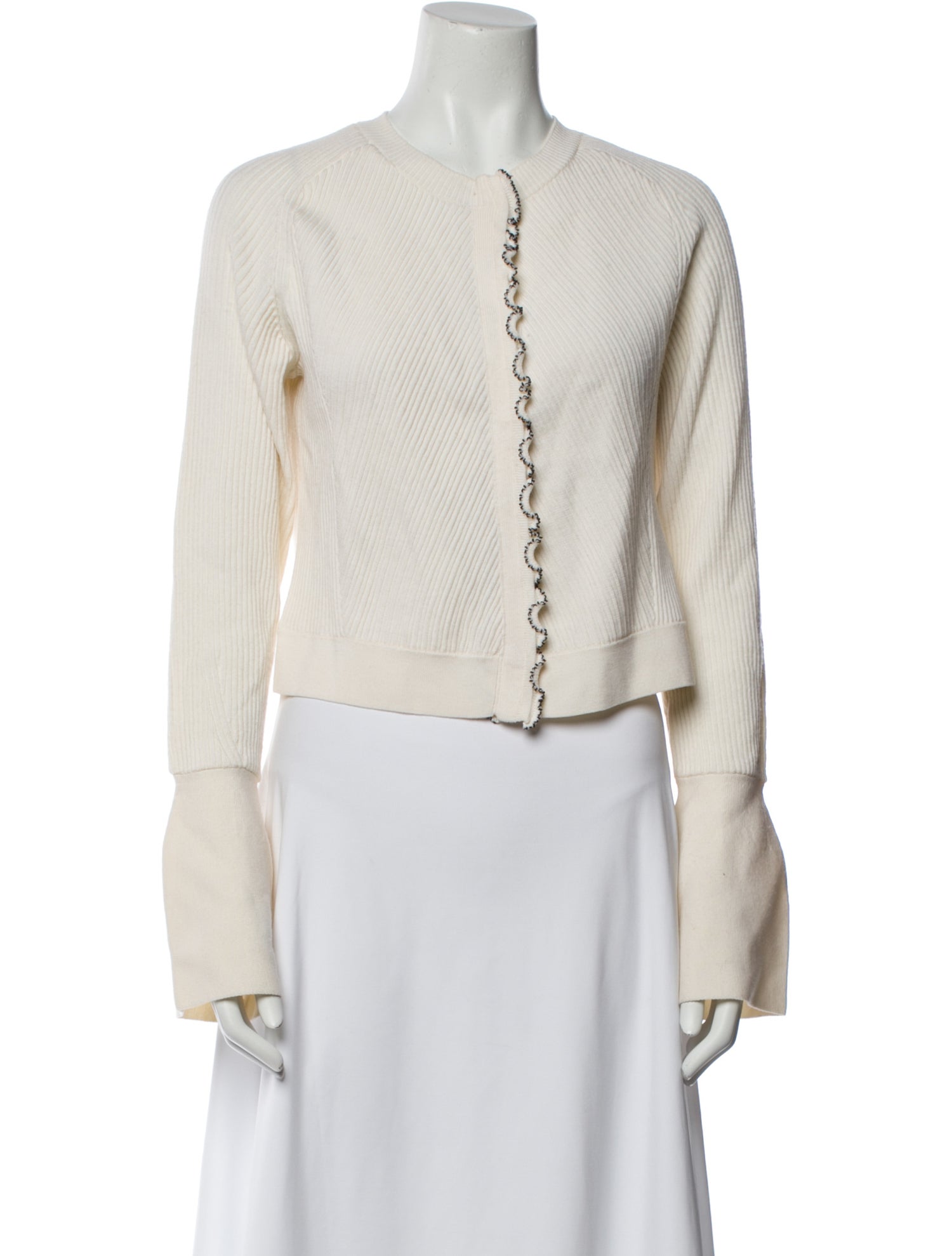 3.1 Phillip Lim Merino Wool Crew Neck Crop Top