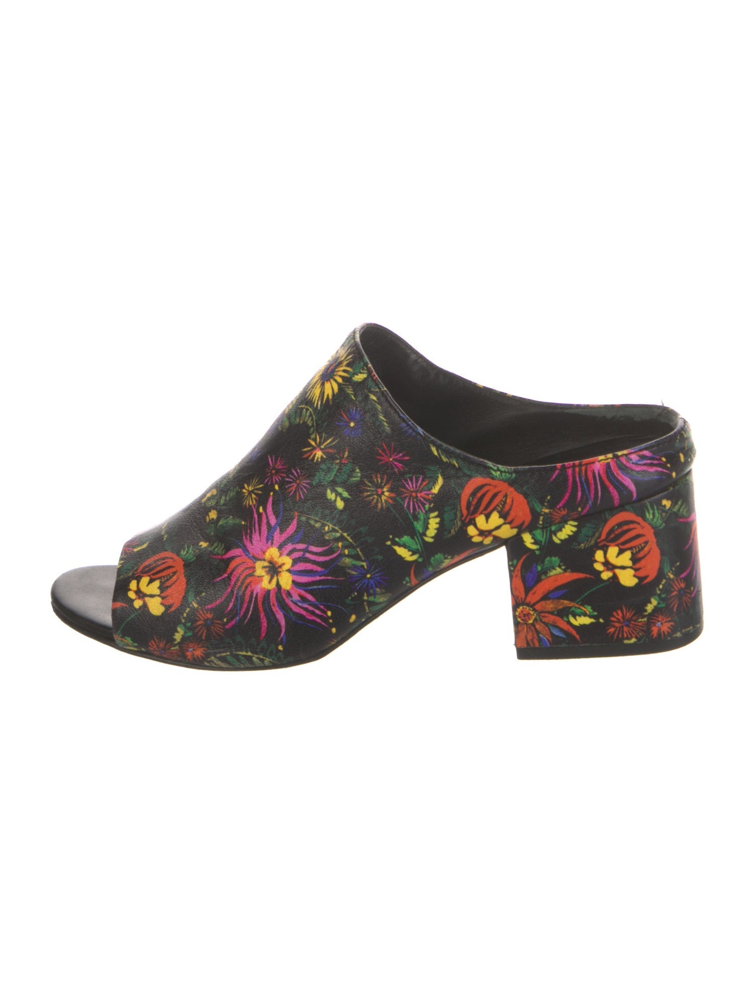 3.1 Phillip Lim Leather Floral Print Slides