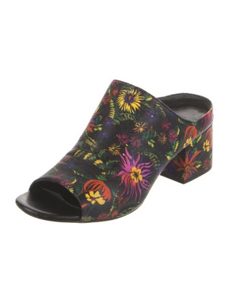 3.1 Phillip Lim Leather Floral Print Slides