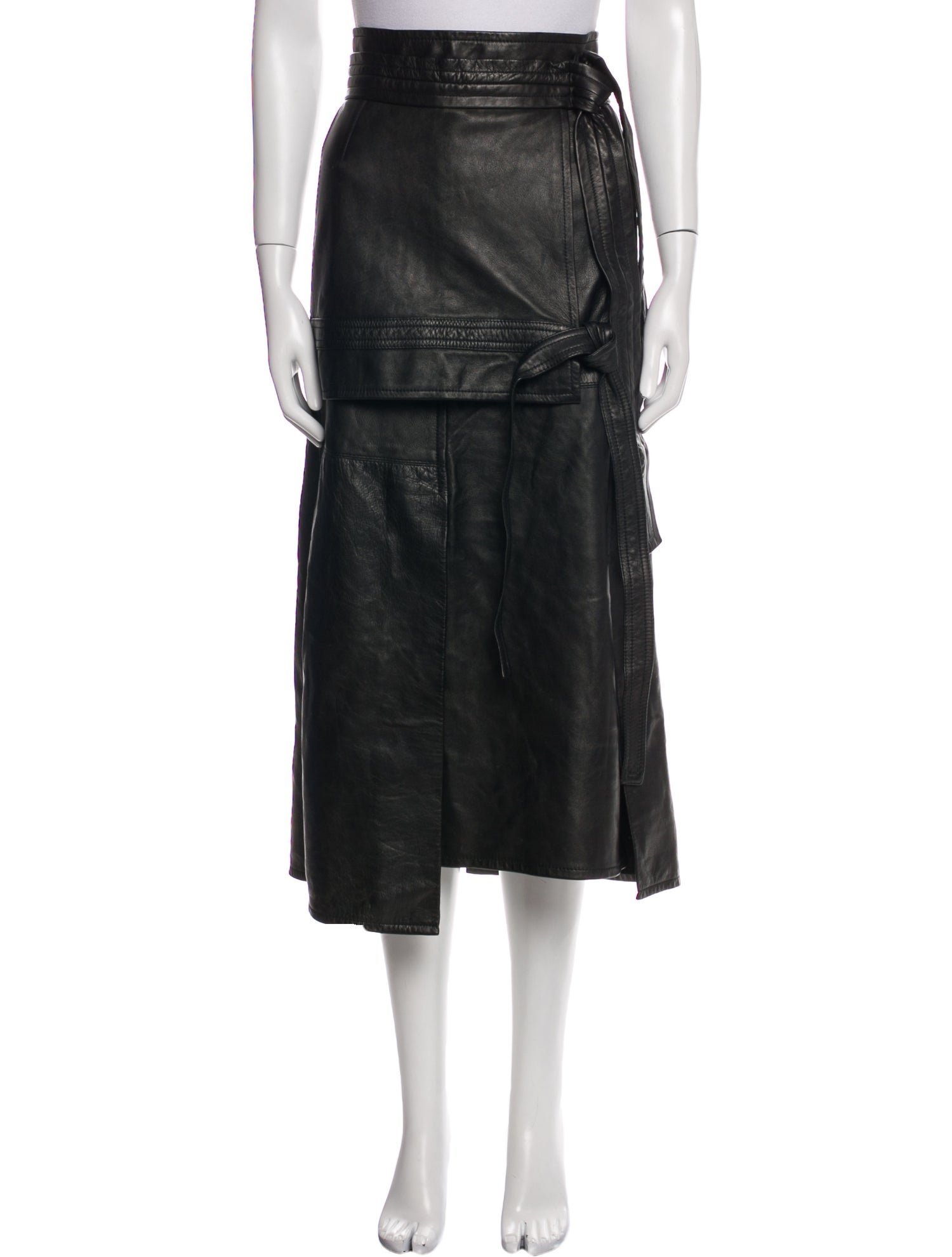 3.1 Phillip Lim Lamb Leather Midi Length Skirt