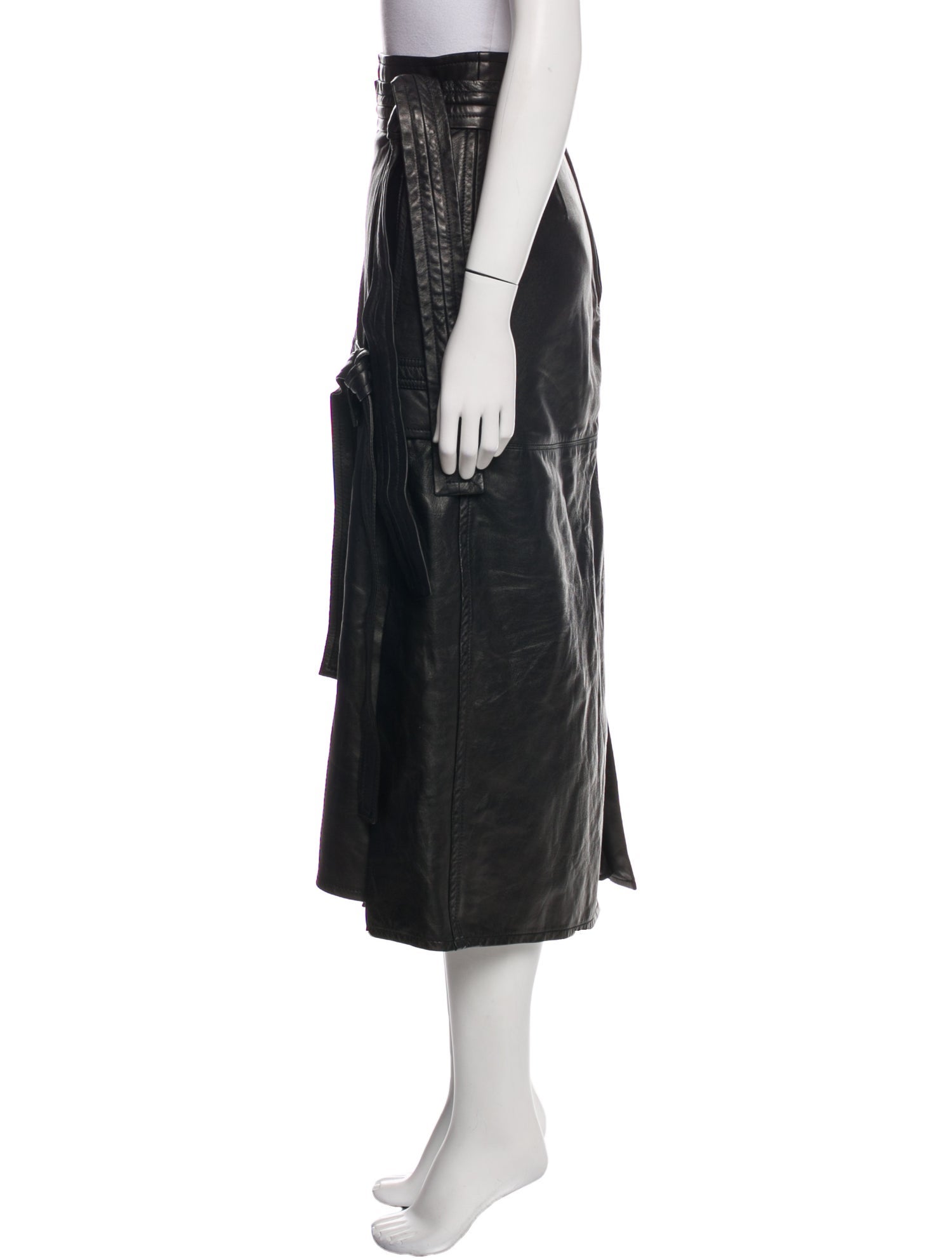 3.1 Phillip Lim Lamb Leather Midi Length Skirt