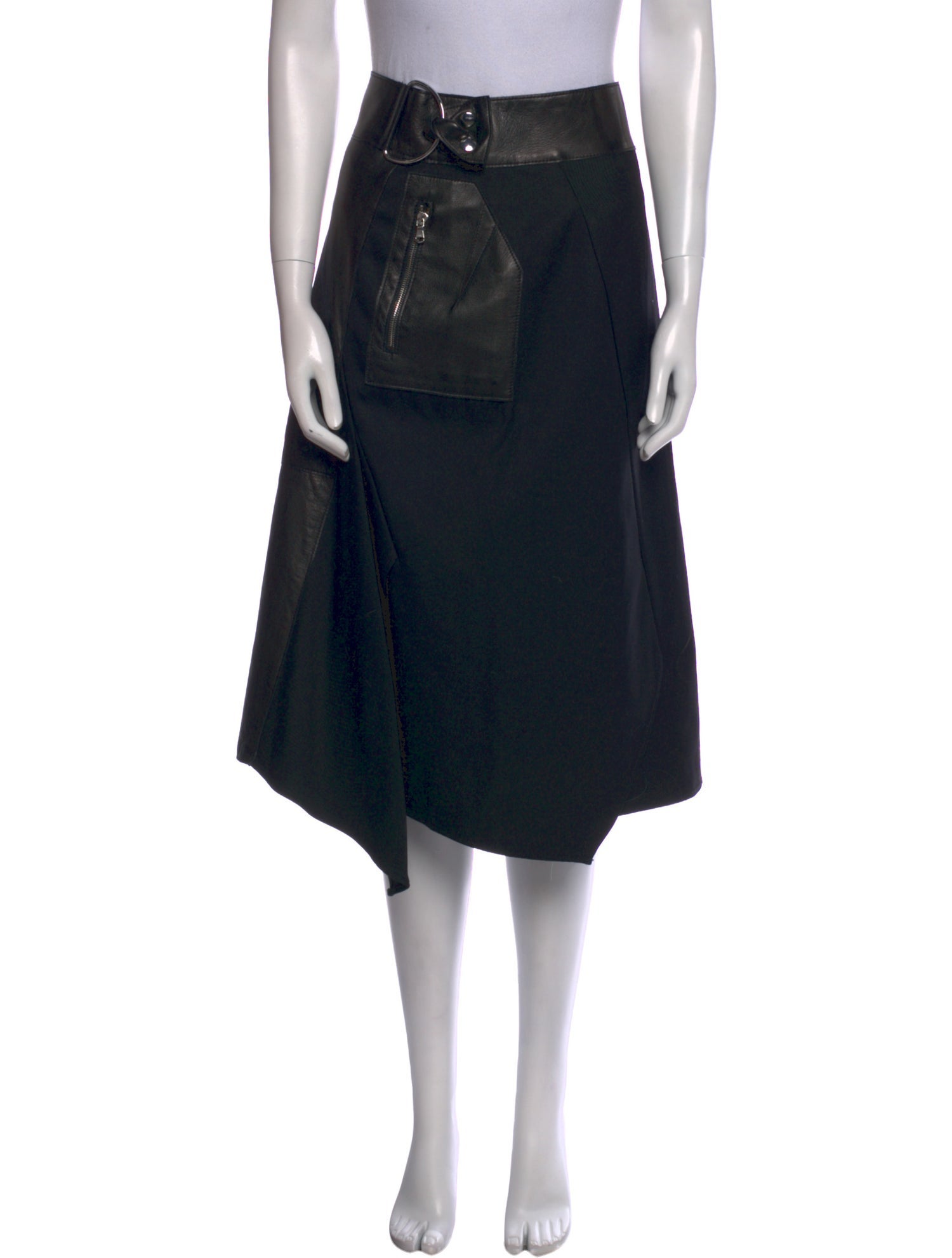 3.1 Phillip Lim Lamb Leather Knee-Length Skirt