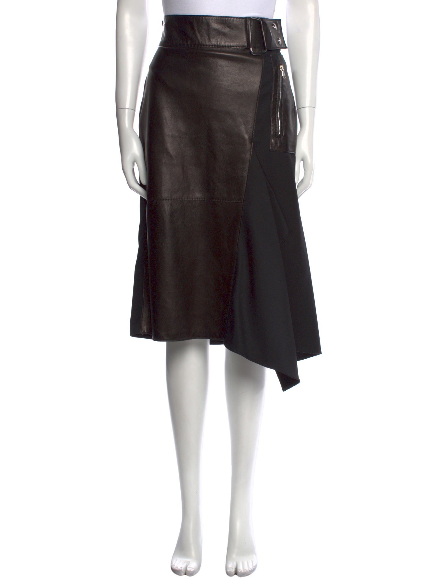 3.1 Phillip Lim Lamb Leather Knee-Length Skirt